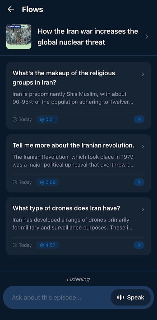 Roark Flows library with saved questions and answers